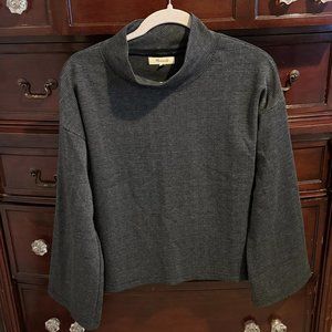 Madewell Herringbone Plaid Mock Cowlneck Top - Size S